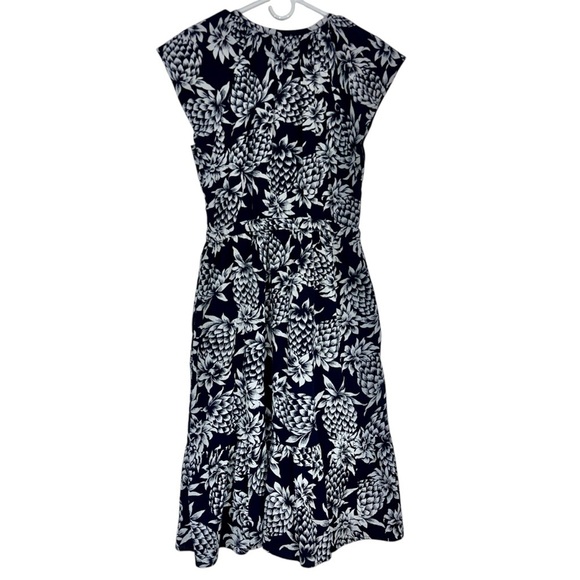 J. Crew Factory Blue And White Sleeveless Crinkle Dress - Picture 4 of 9